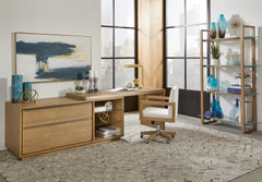 One White Oak/Glass Live Edge Executive Desk - Ornate Home
