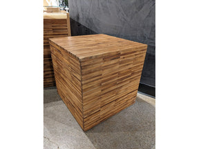 One Wood Tile Square End Table in Solid Teak - Ornate Home