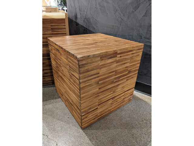 One Wood Tile Square End Table in Solid Teak - Ornate Home