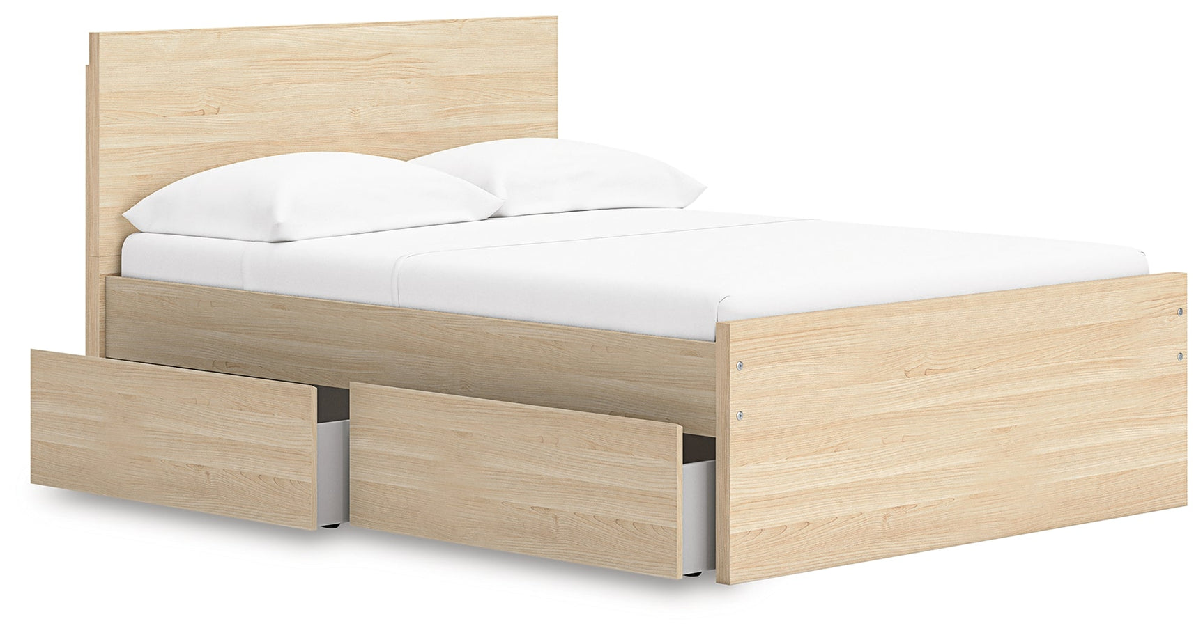 Onita Natural Full Panel Platform Bed with 1 Side Storage (Online Special Price) - Ornate Home