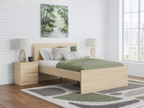 Onita Natural Full Panel Platform Bed with 1 Side Storage - Ornate Home