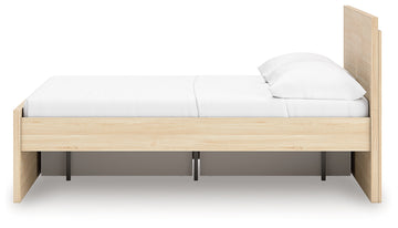 Onita Natural Full Panel Platform Bed with 1 Side Storage - Ornate Home