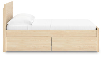 Onita Natural Full Panel Platform Bed with 1 Side Storage - Ornate Home