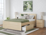 Onita Natural Full Panel Platform Bed with 2 Side Storage (Online Special Price) - Ornate Home