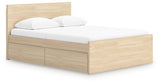 Onita Natural Full Panel Platform Bed with 2 Side Storage (Online Special Price) - Ornate Home
