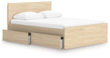 Onita Natural Full Panel Platform Bed with 2 Side Storage (Online Special Price) - Ornate Home
