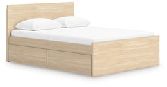 Onita Natural Full Panel Platform Bed with 2 Side Storage - Ornate Home