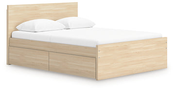 Onita Natural Full Panel Platform Bed with 2 Side Storage - Ornate Home