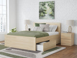 Onita Natural Full Panel Platform Bed with 2 Side Storage - Ornate Home