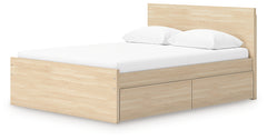 Onita Natural Full Panel Platform Bed with 2 Side Storage - Ornate Home