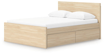Onita Natural Full Panel Platform Bed with 2 Side Storage - Ornate Home