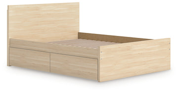Onita Natural Full Panel Platform Bed with 2 Side Storage - Ornate Home