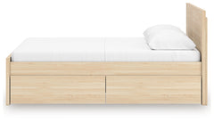 Onita Natural Full Panel Platform Bed with 2 Side Storage - Ornate Home
