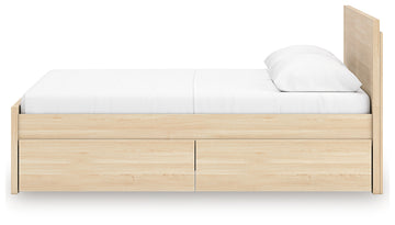 Onita Natural Full Panel Platform Bed with 2 Side Storage - Ornate Home