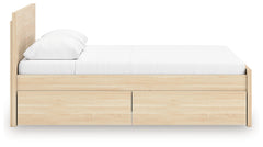 Onita Natural Full Panel Platform Bed with 2 Side Storage - Ornate Home