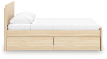 Onita Natural Full Panel Platform Bed with 2 Side Storage - Ornate Home