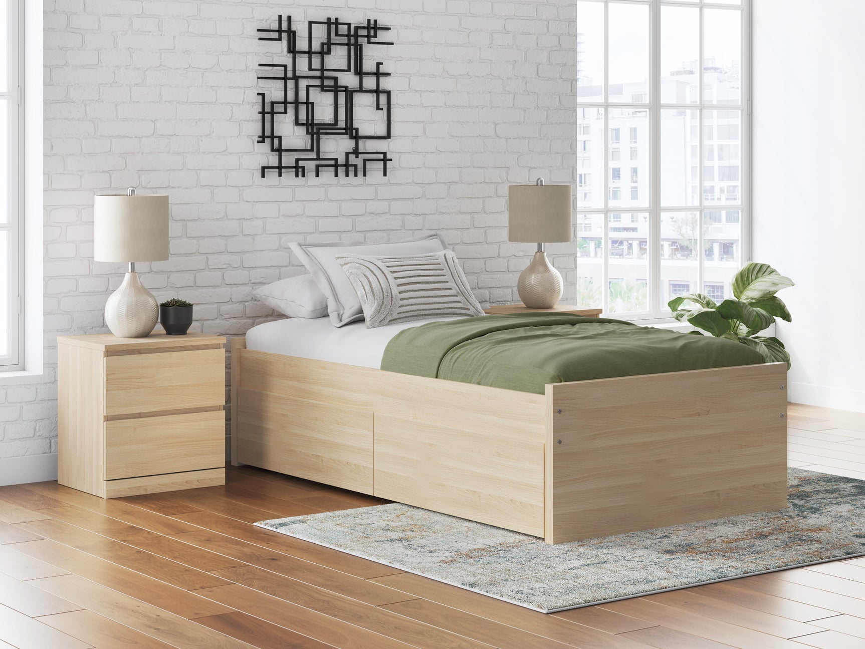Onita Natural Full Platform Bed (Online Special Price) - Ornate Home