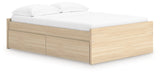 Onita Natural Full Platform Bed with 1 Side Storage (Online Special Price) - Ornate Home