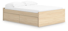 Onita Natural Full Platform Bed with 1 Side Storage - Ornate Home