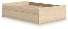 Onita Natural Full Platform Bed with 1 Side Storage - Ornate Home
