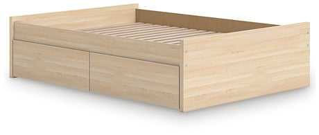 Onita Natural Full Platform Bed with 1 Side Storage - Ornate Home