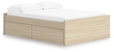 Onita Natural Full Platform Bed with 2 Side Storage (Online Special Price) - Ornate Home