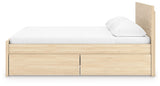 Onita Natural King Panel Platform Bed with 2 Side Storage (Online Special Price) - Ornate Home