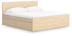 Onita Natural King Panel Platform Bed with 2 Side Storage - Ornate Home