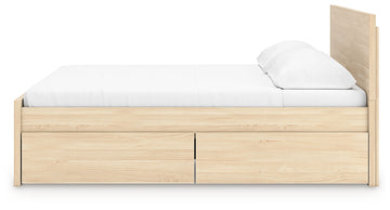 Onita Natural King Panel Platform Bed with 2 Side Storage - Ornate Home