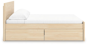 Onita Natural King Panel Platform Bed with 2 Side Storage - Ornate Home