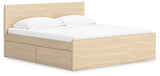 Onita Natural King Panel Platform Bed with Storage (Online Special Price) - Ornate Home