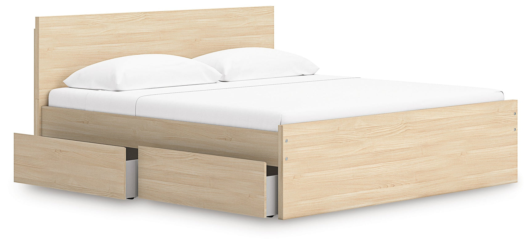 Onita Natural King Panel Platform Bed with Storage (Online Special Price) - Ornate Home