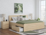 Onita Natural King Panel Platform Bed with Storage - Ornate Home
