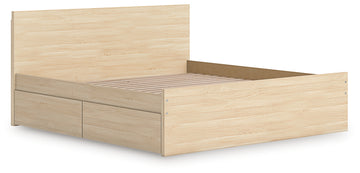 Onita Natural King Panel Platform Bed with Storage - Ornate Home