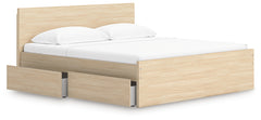 Onita Natural King Panel Platform Bed with Storage - Ornate Home
