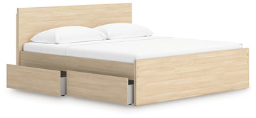 Onita Natural King Panel Platform Bed with Storage - Ornate Home