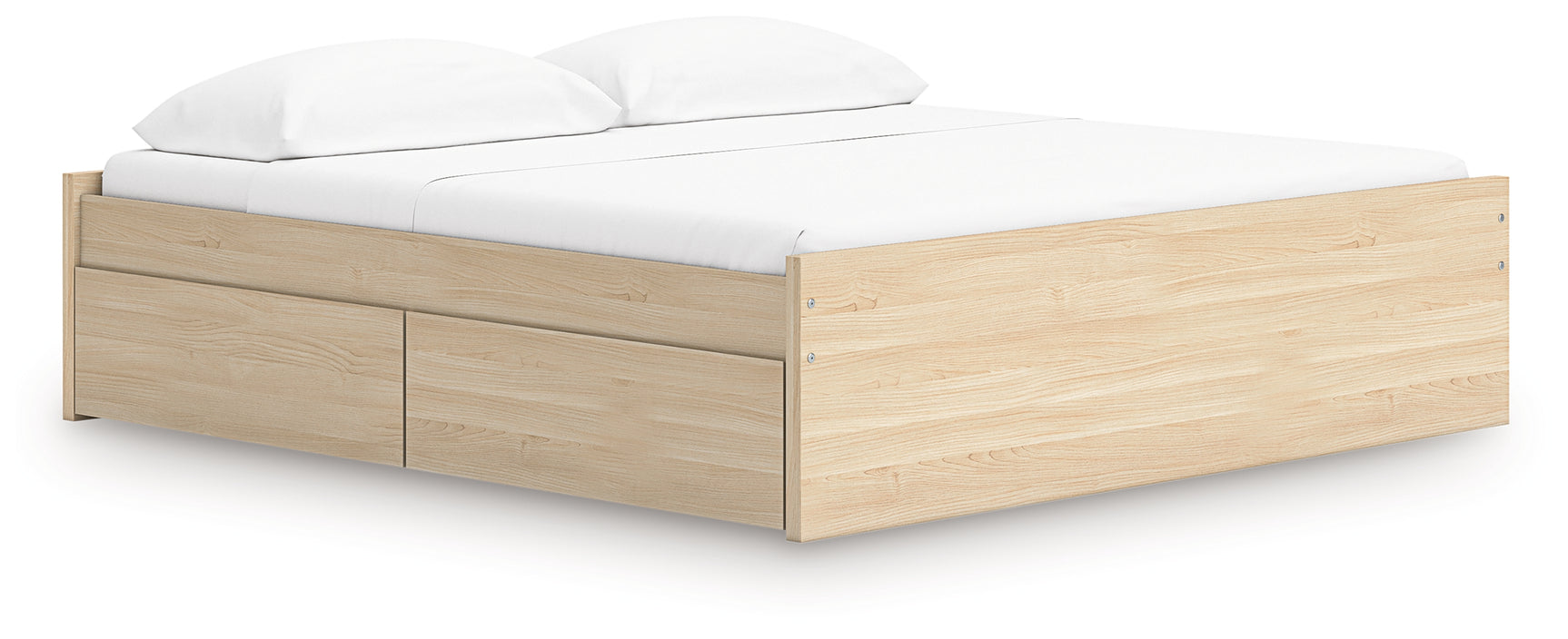 Onita Natural King Platform Bed with 1 Side Storage (Online Special Price) - Ornate Home