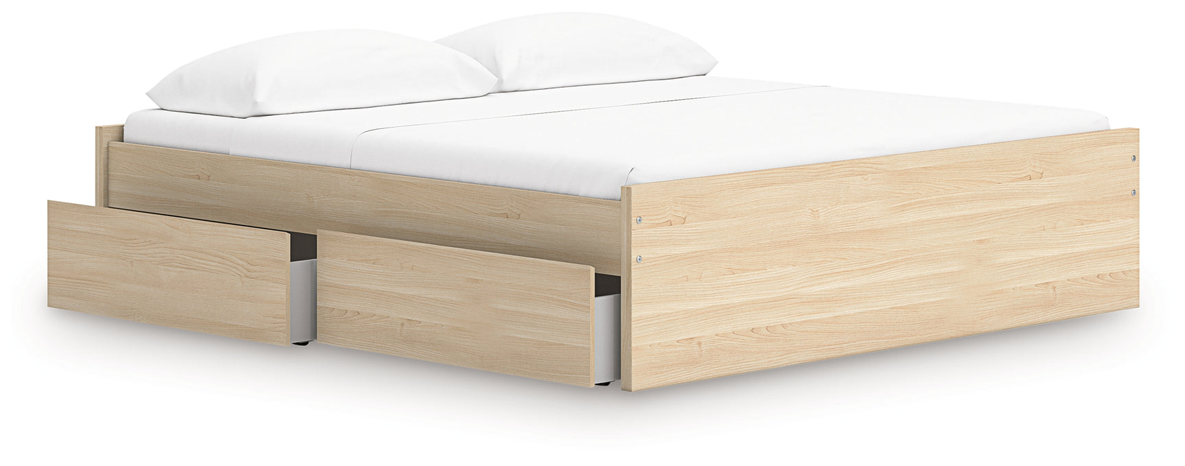 Onita Natural King Platform Bed with 1 Side Storage (Online Special Price) - Ornate Home