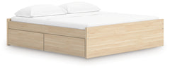 Onita Natural King Platform Bed with 1 Side Storage - Ornate Home