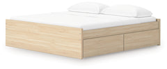 Onita Natural King Platform Bed with 2 Side Storage - Ornate Home