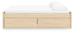 Onita Natural King Platform Bed with 2 Side Storage - Ornate Home