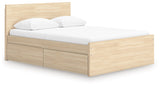 Onita Natural Queen Panel Platform Bed with 1 Side Storage (Online Special Price) - Ornate Home