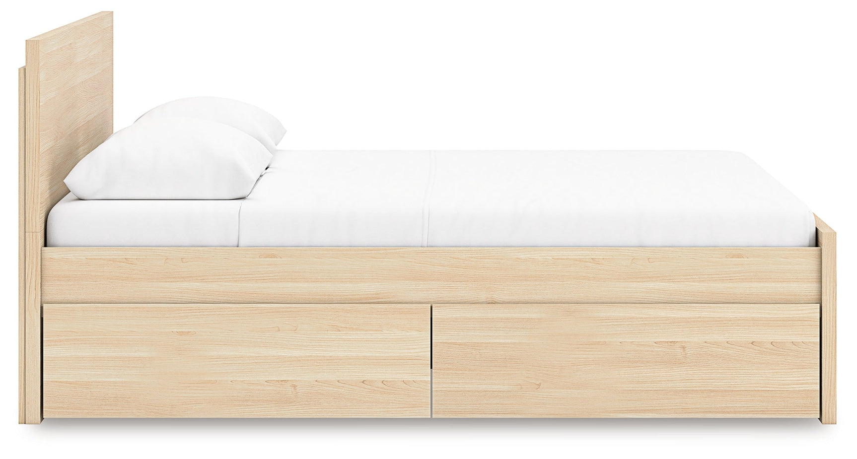 Onita Natural Queen Panel Platform Bed with 1 Side Storage (Online Special Price) - Ornate Home
