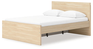 Onita Natural Queen Panel Platform Bed with 1 Side Storage - Ornate Home
