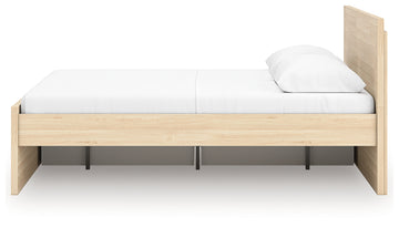 Onita Natural Queen Panel Platform Bed with 1 Side Storage - Ornate Home