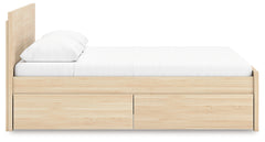 Onita Natural Queen Panel Platform Bed with 1 Side Storage - Ornate Home