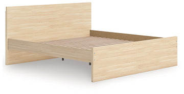 Onita Natural Queen Panel Platform Bed with 2 Side Storage - Ornate Home