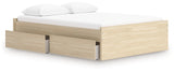 Onita Natural Queen Platform Bed with 1 Side Storage (Online Special Price) - Ornate Home