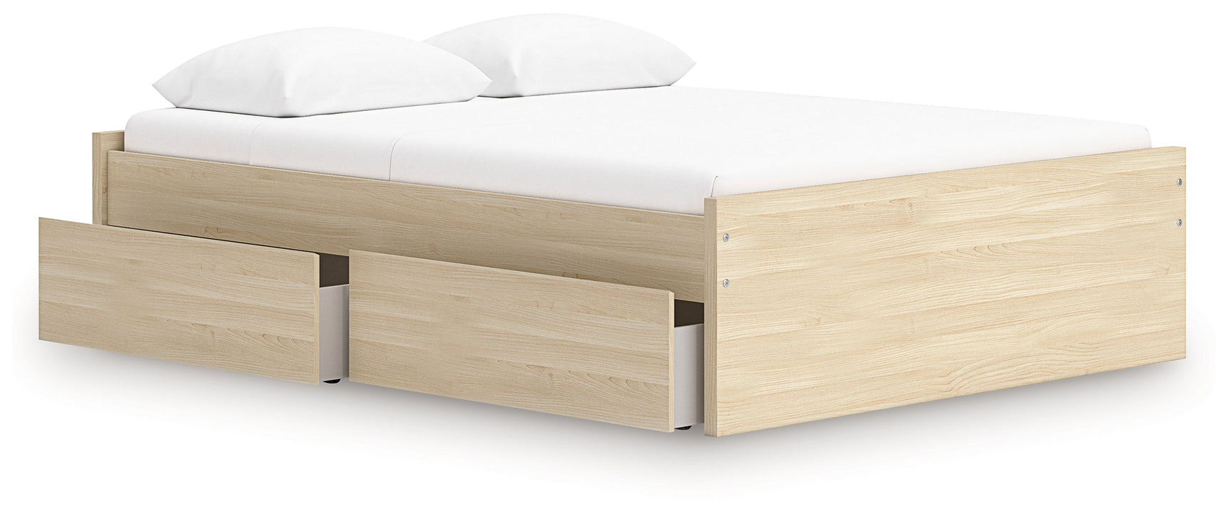 Onita Natural Queen Platform Bed with 1 Side Storage (Online Special Price) - Ornate Home