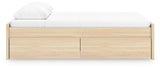 Onita Natural Queen Platform Bed with 1 Side Storage (Online Special Price) - Ornate Home